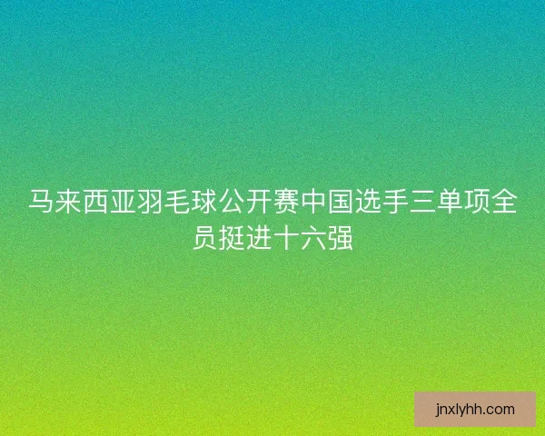 马来西亚羽毛球公开赛中国选手三单项全员挺进十六强